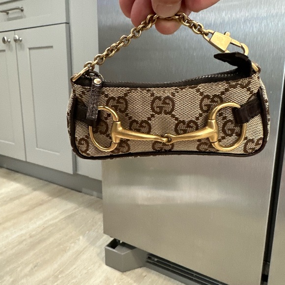 Tom Ford x Gucci Brown 'GG' Horsebit Micro Mini Chain Bag - Picture 4 of 16